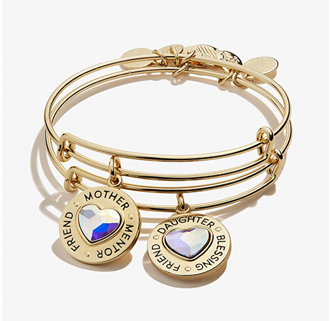Mother Daughter Charm Bangles, Set of 2
